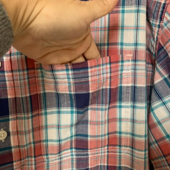 IZOD Men's Salt Water Relax Blue Plaid Short Sleeve Button Down Shirt Size XXLT - Picture 4 of 9